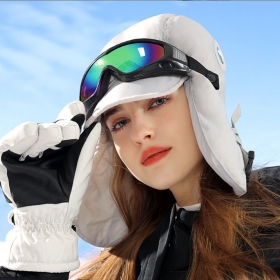 LW 겨울 여성 패딩 고글 레이업캡 군밤방수 귀마개 스키 스노우보드 캠핑 등산 혹한기 커플 방한 레이어 모자