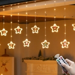 커튼무드등 라인조명 인테리어 LED 무선리모컨포함 크리스마스 줄조명 후크형 커튼조명
